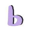 😈 Эмодзи «Фиолетовые и черные буквы в одном стиле, таблички с текстом» для Telegram