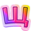 😚 Эмодзи «Розовые и фиолетовые буквы в одном стиле» для Telegram