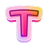 😺 Эмодзи «Розовые и фиолетовые буквы в одном стиле» для Telegram