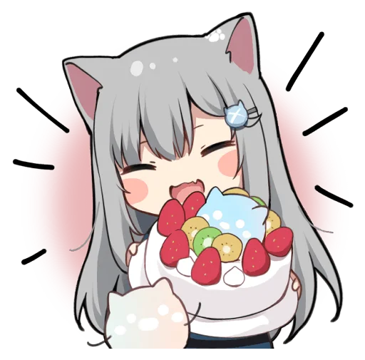 🍰 Стикер «【甘城なつき】nachonekodayo» для Telegram