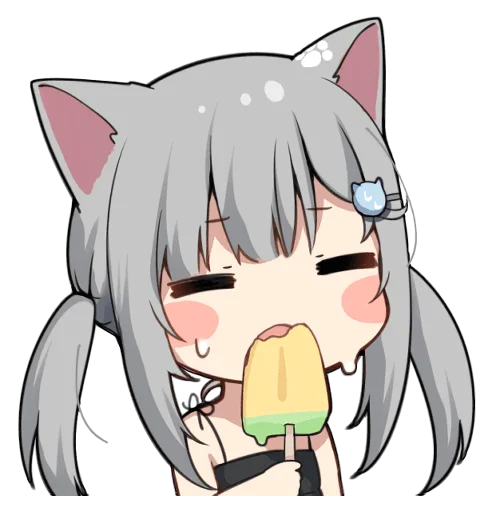 🍦 Стикер «【甘城なつき】nachonekodayo» для Telegram