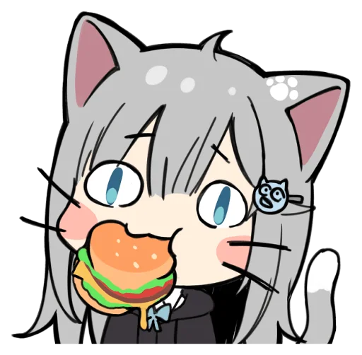 🍔 Стикер «【甘城なつき】nachonekodayo» для Telegram
