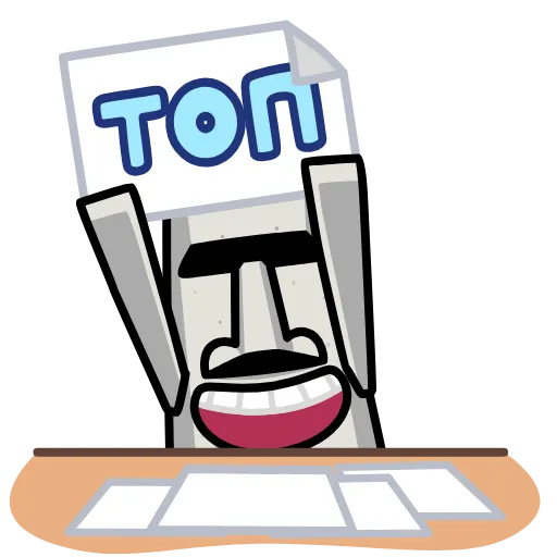 🔝 Стикер «Истукан Moai» для Telegram