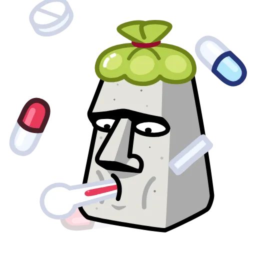 🤒 Стикер «Истукан Moai» для Telegram