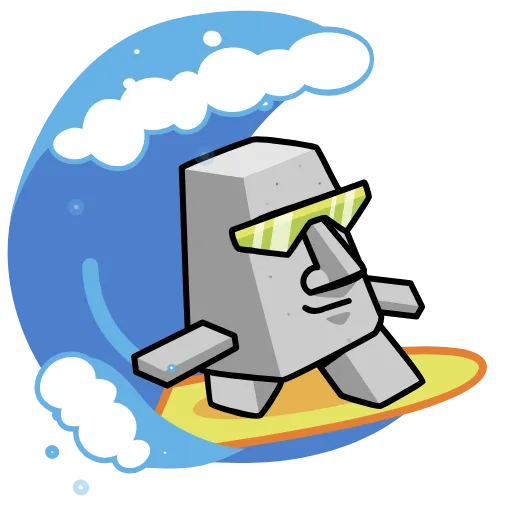 🏄 Стикер «Истукан Moai» для Telegram