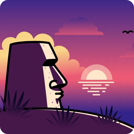 🌅 Стикер «Истукан Moai» для Telegram