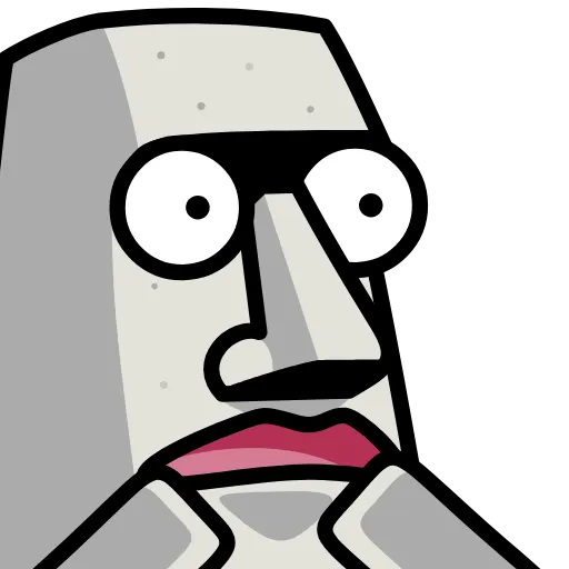 Стикер 15 Анимированный набор эмоджи с мемной статуей Истуканом Moai