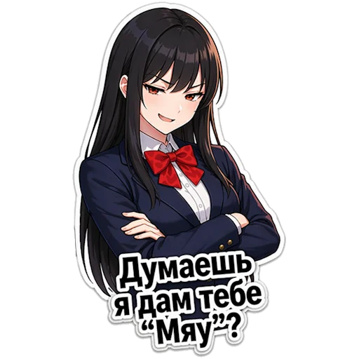 😼 Стикер «Школьная Кими» для Telegram