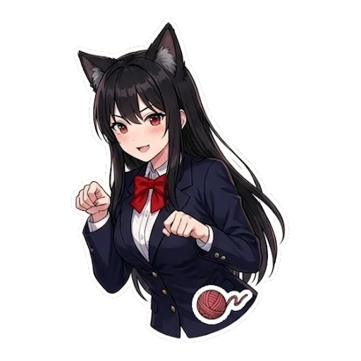 😺 Стикер «Школьная Кими» для Telegram