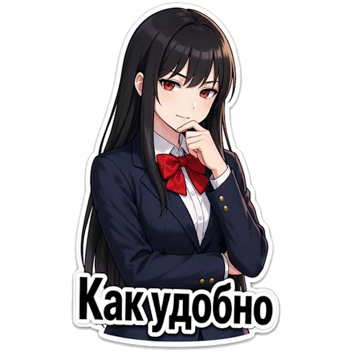 😏 Стикер «Школьная Кими» для Telegram