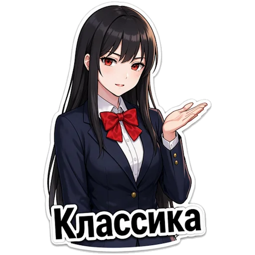 🙃 Стикер «Школьная Кими» для Telegram