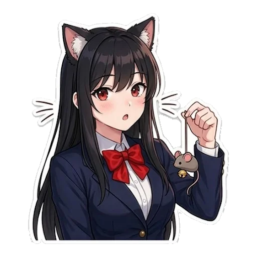 😺 Стикер «Школьная Кими» для Telegram