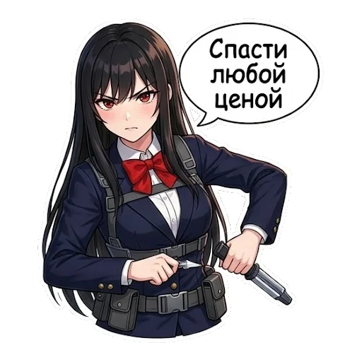 😤 Стикер «Школьная Кими» для Telegram