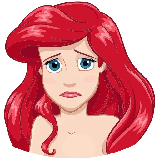 Стикер 36 Набор эмоджи с русалочкой Ариэль из ВК в HD качестве