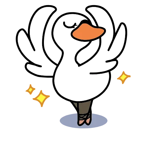 Стикер 11 🦢 Набор эмоджи с белым лебедем в HD качестве