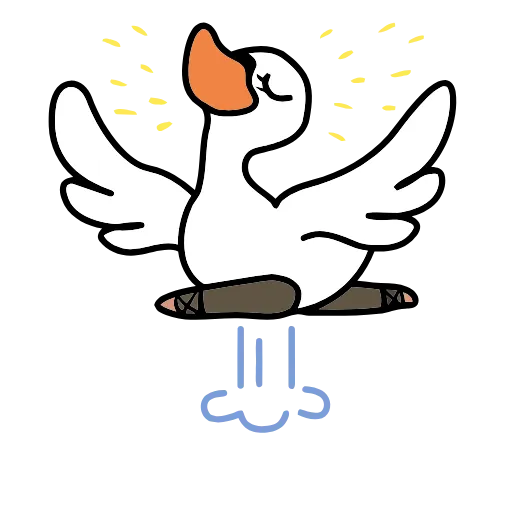 Стикер 31 🦢 Набор эмоджи с белым лебедем в HD качестве