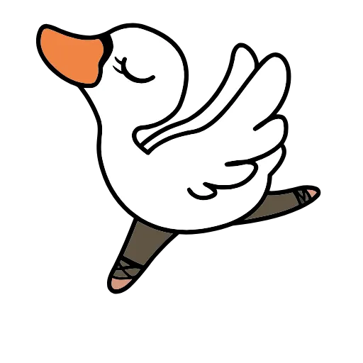 Стикер 27 🦢 Набор эмоджи с белым лебедем в HD качестве