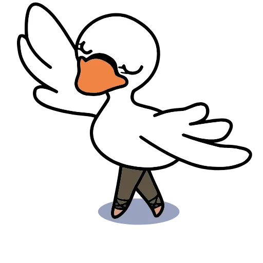 Стикер 25 🦢 Набор эмоджи с белым лебедем в HD качестве