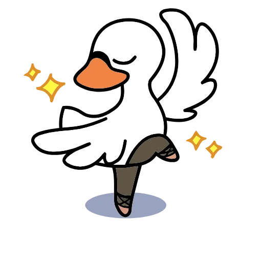 Стикер 21 🦢 Набор эмоджи с белым лебедем в HD качестве