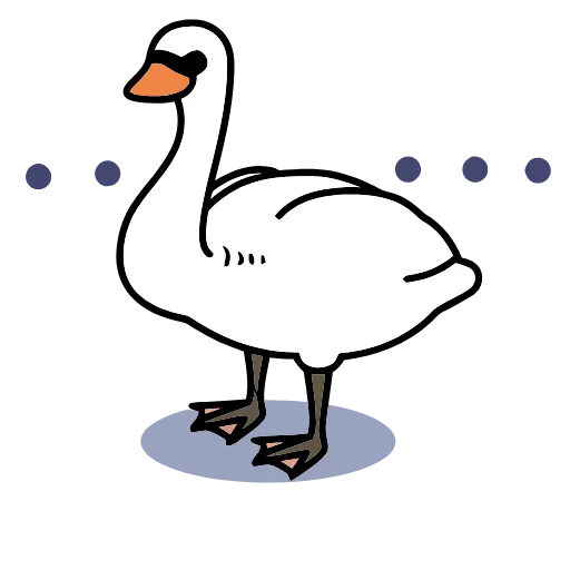 Стикер 32 🦢 Набор эмоджи с белым лебедем в HD качестве