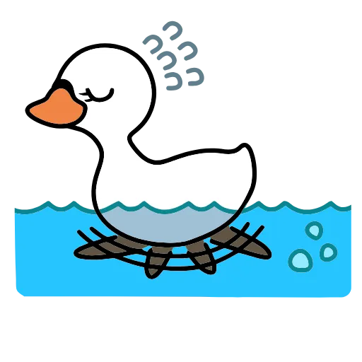 Стикер 16 🦢 Набор эмоджи с белым лебедем в HD качестве