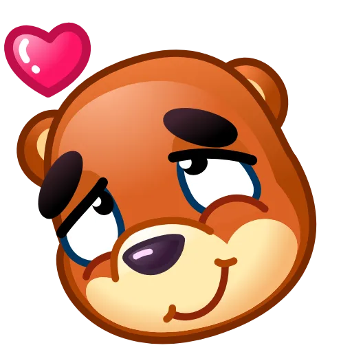 Стикер 5 Bear Emoji
