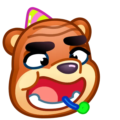 Стикер 8 Bear Emoji