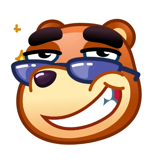 Стикер 7 Bear Emoji