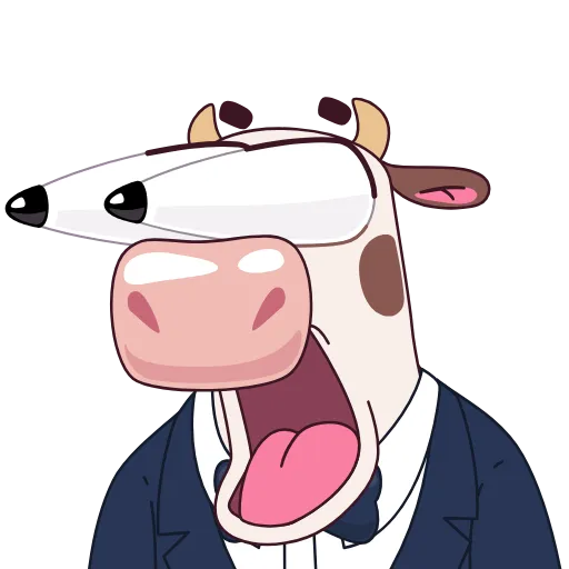 😱 Стикер «Бык фермер» для Telegram