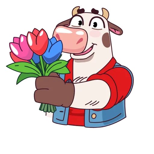💐 Стикер «Бык фермер» для Telegram