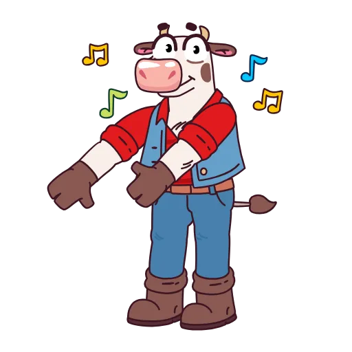 🕺 Стикер «Бык фермер» для Telegram