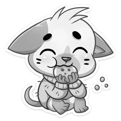 🎀 Стикер «Бисквит в свитере серый» для Telegram