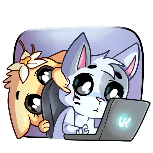 💻 Стикер «Бисквит и Ванилька без надписей» для Telegram