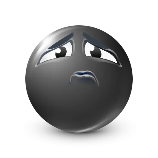 Стикер 18 Black Face Emoji