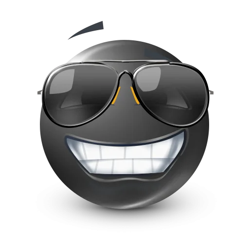 Стикер 17 Black Face Emoji