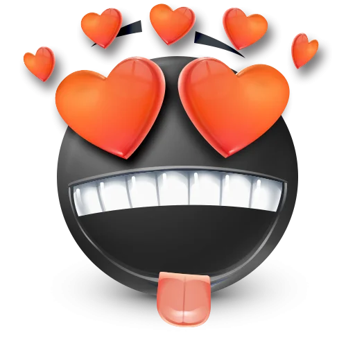 Стикер 6 Black Face Emoji