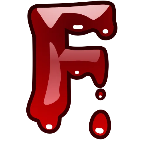 Стикер 6 Bloody Font Emoji