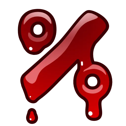 Стикер 51 Bloody Font Emoji