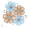 🌸 Эмодзи «Голубые буквы, иконки» для Telegram