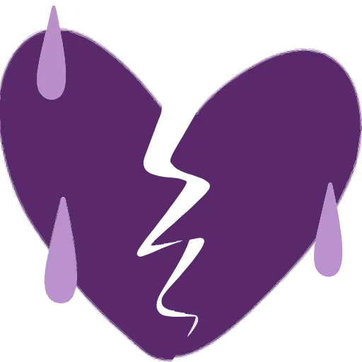 💔 Эмодзи «Фиолетовые буквы, векторные хорошего качества при увеличении» для Telegram