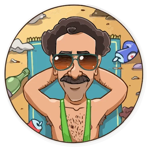 Стикер 28 Borat Sagdiyev HD