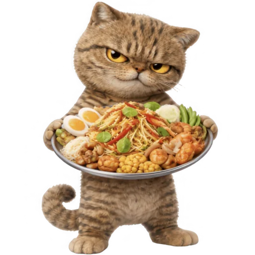 🥗 Стикер «Коричневый котик» для Telegram