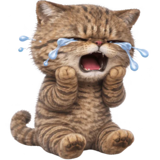 😭 Стикер «Коричневый котик» для Telegram