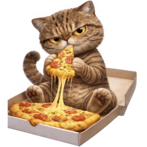 🍕 Стикер «Коричневый котик» для Telegram
