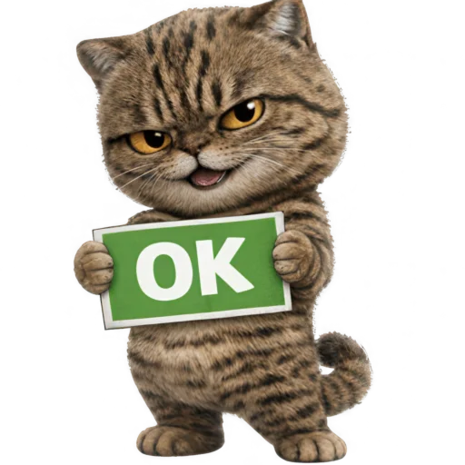 👌 Стикер «Коричневый котик» для Telegram