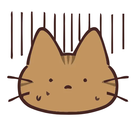 Стикер 28 🐱 Набор эмоджи с коричневым котиком в HD качестве