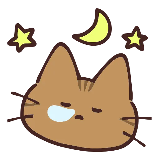 Стикер 23 🐱 Набор эмоджи с коричневым котиком в HD качестве