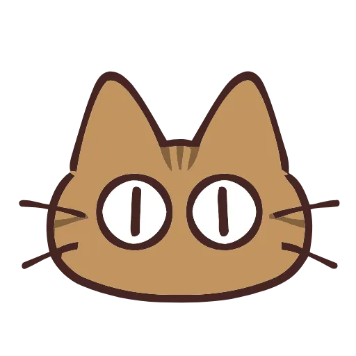 Стикер 20 🐱 Набор эмоджи с коричневым котиком в HD качестве