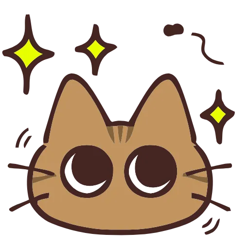 Стикер 2 🐱 Набор эмоджи с коричневым котиком в HD качестве