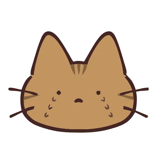 Стикер 33 🐱 Набор эмоджи с коричневым котиком в HD качестве